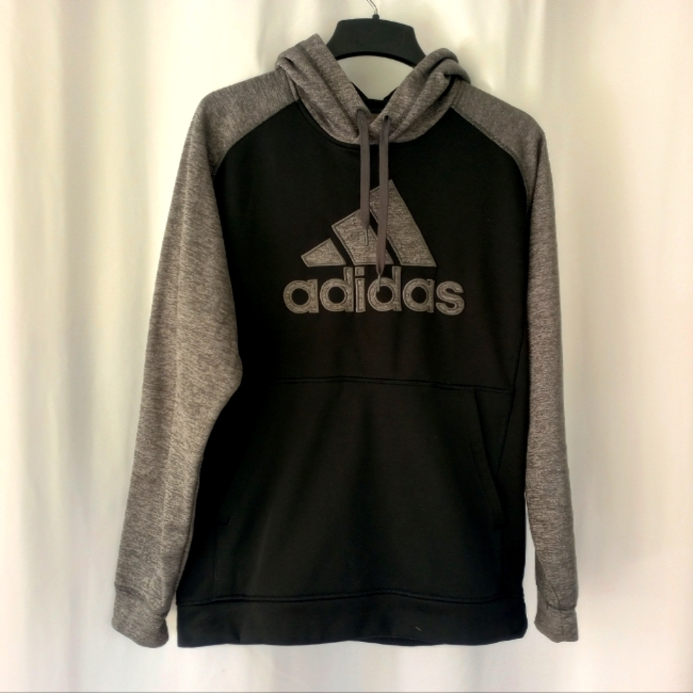 Adidas Men's Climawarm Black and Gray Hoodie Size LT